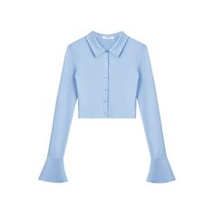 Applicable age: 18-24 years old Size: S M L XL pattern: plain style: street Street: Athleisure Collar Type: Lapel Clothes placket: single-row multi-button Color classification: blue Sleeve Type: Flared Sleeve Item Number: C3341E23 Season of the Year: Fall 2022 Sleeve Length: Long Sleeve Clothing length: Short (40cm Street Athleisure, Tie Front Top Outfit, Slim Blouse, Outfit Korean, Short Shirt, Plain Style, Long Skirts For Women, Collars For Women, Fall 2022