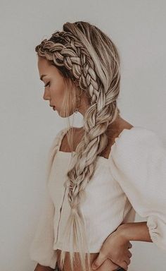 Bohemian Hairstyles Wedding, Multiple Braids Hairstyles, Braided Hairstyles White Women, Fancy Braided Hairstyles, Long Braid Hairstyles, Braid Headband Hairstyle, Double Braid Hairstyles, Braid Headband, Medium Hair Braids