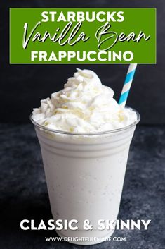 starbucks vanilla bean frappuccino with whipped cream