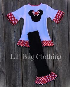 Minnie Mouse Girl Outfit Minnie Mouse Birthday Party Theme, Polka Dot Outfit, Dot Outfit, Bug Clothing, Minnie Mouse Outfit, Minnie Mouse Birthday Outfit, Dots Outfit, Minnie Mouse First Birthday, Little Mermaid Dresses