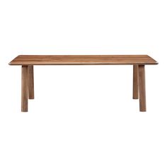 a wooden table on a white background