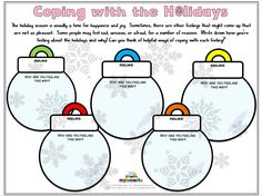 Holiday Coping Skills Activity, Christmas Mental Health Activity For Kids, Social Health Activities, Therapy Christmas Activities, Winter Counseling Activities For Kids, Holiday Counseling Activities, Christmas Coping Skills Activity, Holiday Counseling Activities For Kids, Christmas Therapy Activities Kids Mental Health