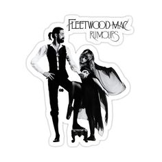 a drawing of a man and woman dressed in black clothes, with the caption fleetwood mac rumours