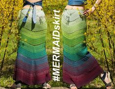 two women standing in front of yellow flowers with the words american skirt written across them