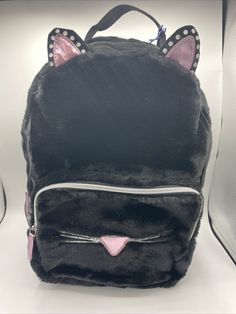 Girls Faux Fur Cat Backpack - More Than Magic Black Cat - Black Plush Backpack. Cat Backpack, Plush Backpack, Cat Black, School Supplies, Fashion Backpack, Black Cat, Faux Fur, Backpacks, Quick Saves