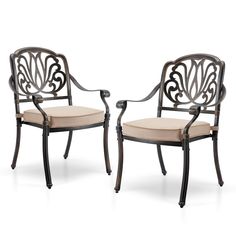 a pair of chairs sitting next to each other