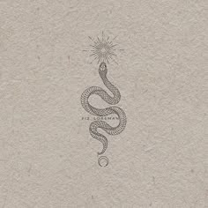 a drawing of a snake on top of a piece of paper with the sun above it