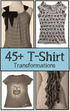 four different types of t - shirts with the words, 45 + t - shirt transformationss