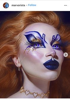 Drag Hairstyles, Avant Garde Makeup Creative, Cirque Makeup, Drag Make-up, Drag Queen Makeup, High Fashion Makeup, Face Art Makeup, Avant Garde Makeup, Drag Makeup