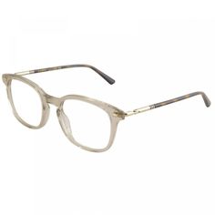 Welcome to Ossa Frames, where luxury meets style with our collection of designer eyewear. Introducing the Gucci GG0390O 003 Grey eyeglasses, a must-have accessory for the fashion-forward man.  These square frames are crafted from high-quality acetate, ensuring durability and comfort for everyday wear. The sleek grey color adds a touch of sophistication to any outfit, making these glasses a versatile and timeless choice. The clear demo lenses are not only stylish but also provide optimal vision correction. With a lens socket width of 51 and a bridge size of 21, these glasses are designed to fit comfortably on a variety of face shapes. The 140mm temple length ensures a secure fit, so you can confidently go about your day without worrying about your glasses slipping. Whether you need prescrip Gucci Square Frame Glass Sunglasses, Luxury Clear Sunglasses For Formal Occasions, Luxury Clear Sunglasses For Formal Events, Gucci Clear Square Frame Sunglasses, Classic Gucci Glass Sunglasses, Formal Gucci Sunglasses With Glass Lenses, Luxury Formal Sunglasses With Round Frame, Luxury Round Frame Sunglasses For Formal Occasions, Luxury Clear Square Frame Sunglasses