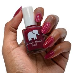 Deep ruby red Nail polish bottle 13.3 ml - 0.45 fl oz | ingredients "17-Free" products do not contain: Acetone, Animal-Derived Ingredients, Bisphenol-A, Camphor, Ethyl Tosylamide, Formaldehyde, Formaldehyde Resin, Gluten, Glycol Ether of Series E (Gycol ethers derived from ethylene oxide), Nonylphenol Ethoxylate, Parabens, Phthalates (including DBP), Styrene, Sulfate, Toluene, Triphenyl Phosphate (TPHP/TPP), Xylene Vegan Animal cruelty-free Quick Dry Chip Resistant Made in the USA polish with lo Red Nail Polish Bottle, Not Nice, Nail Polish Bottle, Nail Polish Bottles, Red Nail Polish, Vegan Animals, Red Nail, Free Products, Ruby Red