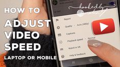 someone is holding their cell phone with the text how to adjust video speed on it