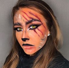 Glam Wolf Makeup, Werewolf Eye Makeup, Wolf Make Up Women Halloween, Werewolf Scratch Makeup, Halloween Makeup Warewolf, Scary Bear Makeup, Cat Scratch Makeup, Cute Werewolf Makeup, Scary Cat Halloween Makeup