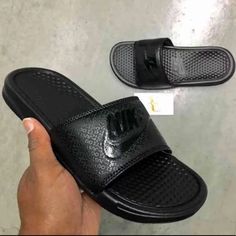 Nike Benassi " Jdi " Print Black / Black / Black Men's Us Sizes 7 8 9 10 11 12 13 14 Women's Us Size Condition: Brand New - Without Box *Satisfaction Is 100% Guaranteed* Additional Notes: Guaranteed To Be 100% Authentic Nike Merchandise (Purchased From An Authorized Nike Retailer) Sandal Slide Sandals Flip Flops Flopcolor Comfortable Sz Size Casual Black Leather Slides, Casual Black Slides With Cushioned Footbed, Casual Black Slides With Branded Insole, Black Nike Slides, Nike Black Slides For Beach, Black Comfortable Nike Slides, Nike Black Slide Sandals, Black Nike Slides With Branded Insole, Nike Black Synthetic Slides