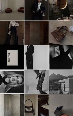 black and white photographs with different styles of clothing, shoes, hats, and accessories