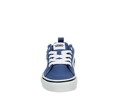 Vans Filmore Little/Big Kid Boys Shoe Made to skate, built to chill. The boys Filmore Shoe from Vans is fit for both. With a mesh trim and vulcanized Rubber sole, he ll enjoy a premium fit to go along with a cool, street style. Canvas upper Lace-up closure  Padded tongue/ collar Checked midsoleVulcanized sole Casual Navy Vans Skate Shoes, Blue Casual Skate Shoes For Sports, Casual Blue Skate Shoes For Sports, Casual Skate Shoes For Skating, Vans Blue Skate Shoes For Sports, Blue Vans Skate Shoes For Sports, Sporty Blue Vans Skate Shoes, Vans Skate Shoes For Sports, Cool Street Style