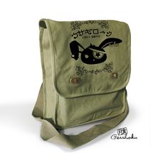 Display your attitude in pirate punk style with our rock star bunny mascot bag in visual-kei inspired design! This soft and sturdy cotton canvas bag is a roomy 16 in high x 12 in wide x 3 1/2 in deep, with enough space to carry books, your favorite accessories, or a small laptop. ☆ Find more kawaii, anime, goth, and Japan-inspired clothing in our shop: https://www.etsy.com/shop/gesshokudesigns Features: ★ adjustable shoulder strap ★ front flap with brass buckle ★ inside hanging zippered pocket f Steampunk Bunny, Grunge Bag, Bunny Mascot, Japan Punk, Grey Purse, Grunge Pastel, Anime Goth, Field Bag, Jrock Visual Kei