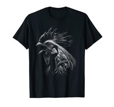 PRICES MAY VARY. Great crowing rooster apparel. Awesome for chicken lover, kids, women or men who love a roosters wake-up call on an animal farms. Perfect for lovers of roost and farmer who do a poultry farming. Great for world chicken day. Unique for friends, colleagues, children, girl, boy, dad, mom, sister or brother. Lightweight, Classic fit, Double-needle sleeve and bottom hem Rooster Drawing, Animal Farms, Crowing Rooster, Rooster Head, Poultry Farming, Drawing Love, Poultry Farm, Wake Up Call, Chicken Lovers