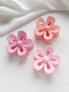 Pink Flower Hair Accessories, Small Products, Pink Flower Hair, Hair Acessories, Ribbon Headbands, Hair Clamps, Hair Accessories Clips