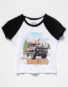 FORD Bronco Girls Raglan Tee - Cream Combo | Tillys Tillys Outfits, Ford Bronco Shirt, Preppy Tops, Dream Things, Youth Clothing, Swimsuits Outfits, 2024 Christmas, Cute Preppy Outfits, Gymnastics Workout