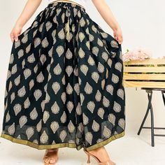 "Cotton Long Printed Skirt, Vintage Skirt, Maxi Skirt, Floor Length Skirt, Hippie Skirt, Colorful Festival Skirt, Block Printed Design Handmade Size: One Size Pockets Adjustable Waist   Length: Approx. 36\" Waist: Approx. 18\" to 38\" Hip: Approx. 28\" to 56\" This cotton maxi skirt is perfect for summer days and festivals. It is floor-length with colorful prints and a vintage, hippie style, making it an ideal choice for those who value comfort and fashion. With its lightweight design and breath Flowy Skirt For Festive Summer Events, Festive Flared Skirt For Summer, Festive Bohemian Cotton Skirt, Multicolor Harem Skirt, Festive Tiered Skirt For Summer, Bohemian Black Skirt With Elastic Waistband, Black Bohemian Skirt With Elastic Waistband, Bohemian Skirt For Festive Occasions, Black Bohemian Maxi Skirt With Gathered Detail