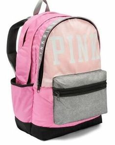 Trendy Fashion NEW Victoria's Secret PINK Campus Backpack Laptop Travel Book Bag Tote Rare Gift, Women's Bags Vs Pink Backpack, Pink Backpacks, Pink Backpack Victoria Secret, College Tote, Victoria Secret Backpack, Pink Luggage, Victoria Secret Pink Logo, Pink Campus, Campus Backpack