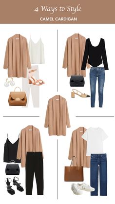 Camel Cardigan Outfit, Capsule Wardrobe Outfits, Cardigan Outfit, Clothes And Shoes, Capsule Outfits, Wardrobe Outfits, Fashion Capsule