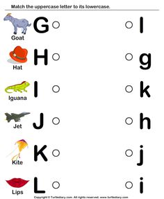 an alphabet worksheet with pictures of animals and letters