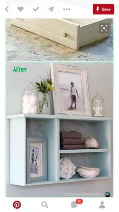 the before and after pictures of an old dresser