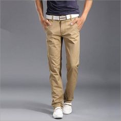 Product information: Product material: cotton Applicable scene: leisure Pants cuff style: straight Style Details: Button Decoration Dimension table: Size:28,29,30,31,32,33,34,36,38 Packing list: Trousers X1pc Slim Pants Men, Casual Pants Men, All Black Looks, Men Trousers, Cuffed Pants, Pants Men, Green And Khaki, Slim Pants, Mens Pants Casual