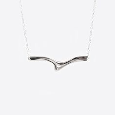 Andante Pendant - LACE by JennyWu Elegant White Gold Wavy Jewelry, Elegant Wavy White Gold Jewelry, Elegant Wavy Silver Jewelry, Modern Wavy Silver Jewelry, Modern Wavy Jewelry For Formal Occasions, Modern Sterling Silver Necklaces With Shiny Finish, Elegant Wavy Jewelry With Polished Finish, Silver Necklaces With A Modern Twist For Formal Events, Jewelry Roll Travel