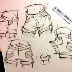 a drawing of different types of shorts