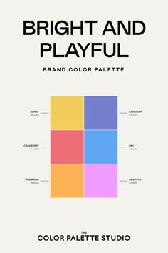 the bright and playful color palette is featured in this graphic design book, which features different colors