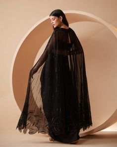 Black Dhoti, Cape Set, Tuxedo Accessories, Net Embroidery, Long Drapes, Crystal Lace, Work Belt, Summer Bride, Dhoti Pants