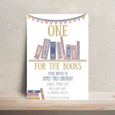 a book themed birthday party with books on the shelf