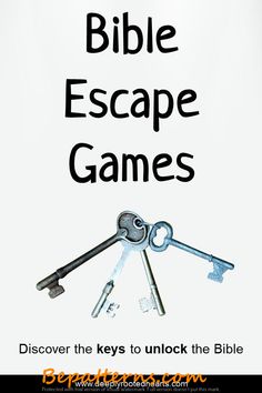 the bible escape games poster with keys to unlock the bible