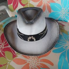 Cowboy Hat, Unisex Adjustable Gray Hat For Rodeo, Adjustable Gray Wide Brim Hat Bands, Adjustable Western Gray Hat Band, Adjustable Gray Western Hat Band, Gray Western Hats For Rodeo, Cowboy Hat, Cowboy Hats, Black Gray, Accessories Hats