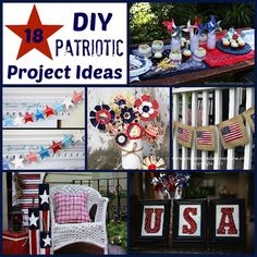 patriotic projects and crafts are featured in this collage