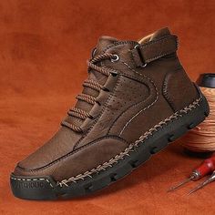 Category:Boots; Upper Materials:Leather; Embellishment:Splicing; Season:Spring,Fall; Gender:Men's; Size Suggestion:standard size, select your usual size; Activity:Walking; Toe Shape:Round Toe; Style:Casual; Boot Shaft:Booties / Ankle Boots; Outsole Materials:Rubber; Occasion:Daily; Closure Type:Loafer; Function:Comfortable; Pattern:Solid Colored; Listing Date:08/17/2023; 2024 Trends:Retro,Comfort Shoes,Desert Boots,Handmade Shoes; Foot Length:; Foot Width:; Size chart date source:Provided by Supplier.; US Size:; UK Size:14.5; EU Size:50 Desert Boots, Black Khakis, Handmade Shoes, Spring And Fall, Shoes Online, Comfortable Shoes, Boots Men, Leather Shoes, Walking