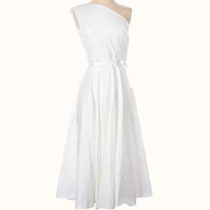 Nwt Rosetta Getty Dress In Cotton Poplin. One-Shoulder Neckline. Sleeveless. Self-Tie Sash At Waist. A-Line Silhouette. Midi Length. Back Zip. Cotton. 100% Cotton Strapless Neckline Strapless A-Line Silhouette Calf Length Made In Usa Of Imported Material Approx. Measurements: 35.5” Chest, 46.75 Length From Shoulder Model Measurements Height:5 Ft 9 In Bust/Chest:31.5 In Hips:35 In Waist: 24 In Model Is 5 Ft 9 In Wearing Size 2 (Us) Comfortable Flattering Casual Chic Wardrobe Staple Versatile Rela White Sleeveless One-shoulder Cocktail Dress, White One-shoulder Dress For Formal Summer Events, White One-shoulder Formal Summer Dress, White One Shoulder Dress For Formal Summer Events, White One Shoulder Dress For Summer Formal, White One Shoulder Formal Summer Dress, One Shoulder Sleeveless Formal Summer Dress, One Shoulder Sleeveless Dress For Summer Formal Events, Formal One-shoulder Sleeveless Summer Dress