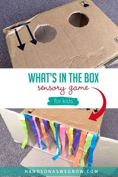 what's in the box game for kids with text overlay that says, what's in the box