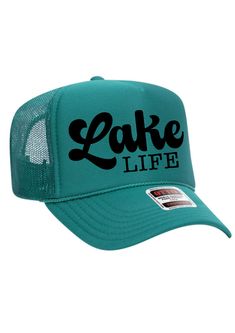 Stay cool and stylish in our Lake Life Trucker Hat. Its 5 panel high crown hat design and mesh back provide maximum breathability. We love living the Lake Life, floating and drinking on the Lake is the Life. The OTTO CAP quality, you'll never have to sacrifice comfort for fashion again! Brand OTTP CAP 5 Panel High Crown Mesh Back Trucker Hat Product Description 100% Polyester Front 100% Polyester Mesh Back The Traditional Look 5-panel cap Seamless Foam Front Panel with Lining Matching Color Brai Green Summer Trucker Hat For Outdoor Activities, Summer Trucker Hat For Camping, Summer 5-panel Trucker Hat For Camping, Summer Snapback Trucker Hat For Camping, Curved Bill Baseball Cap For Summer Camping, Green Snapback Hat With Letter Print For Outdoor, Summer Trucker Hat For Camping, One Size, Summer Trucker Hat With Curved Brim For Camping, Letter Print Trucker Hat Snapback For Outdoor Activities