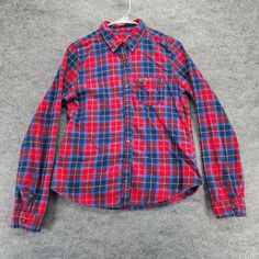 Button Up Long Sleeve, Large Buttons, Red Plaid, Hollister, Button Up, Womens Shirts, Plaid, Long Sleeve, Best Deals