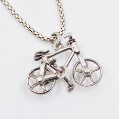 Bicycle Charm Vintage Sterling Silver Necklace Bicycle Jewelry, Vintage Sterling Silver Necklace, Vintage Sterling Silver Charms, Vintage Charm Bracelet, Toggle Necklace, Sterling Silver Charm Bracelet, Silver Charm Bracelet, Go Around, Class Ideas