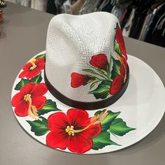 Shop irapak's closet or find the perfect look from millions of stylists. Fast shipping and buyer protection. Hand painted sun hat. Excellent quality. Fits perfectly and steady due to the high quality rubber band on the inside. White Summer Panama Hat For Kentucky Derby, White Panama Hat For Vacation At Kentucky Derby, White Handmade Casual Straw Hat, Handmade White Fedora For Spring, Casual White Handmade Straw Hat, Handmade White Sun Hat For Spring, White Handmade Fedora With Short Brim, Handmade White Fedora For Summer, Handmade White Fedora With Curved Brim