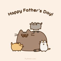 an image of a happy father's day card with cats and hamsters