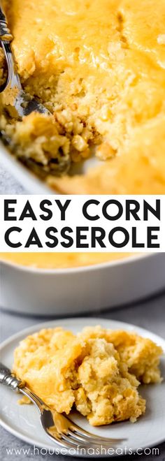 an easy corn casserole recipe that is ready to be eaten