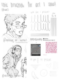 some drawings and instructions for how to draw an anime character