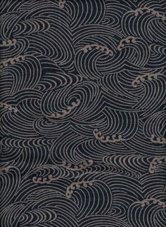 a black and white pattern with waves on the back ground, as if it were an art deco fabric