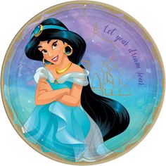 a paper plate with an image of snow princess on it